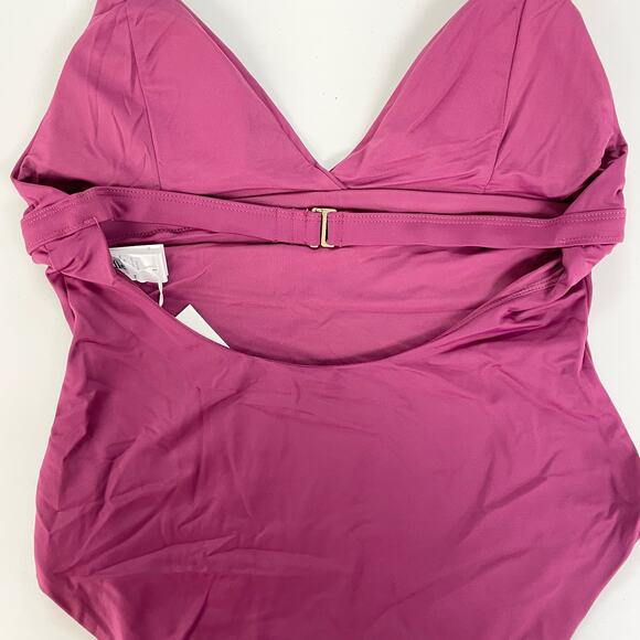 NEW Andie Womens L The Lagos Plum Halter One Piece Swimsuit Removable Cups - Picture 7 of 10